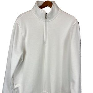 MEN'S MICHAEL KORS ZIPPER SWEAT SHIRT WHITE W/LOGO SLEEVE MAKE OFFER NOW!